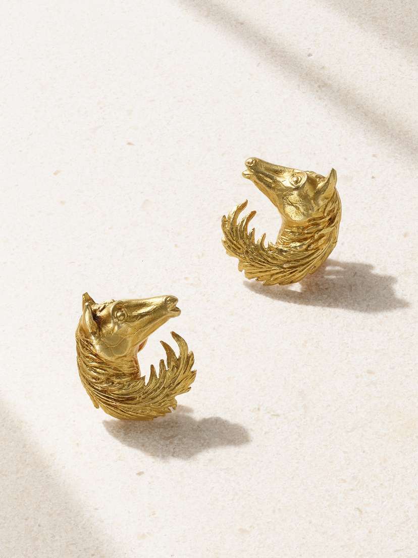Stephanie Windsor + Hermès Vintage 1970s Gold Clip Earrings