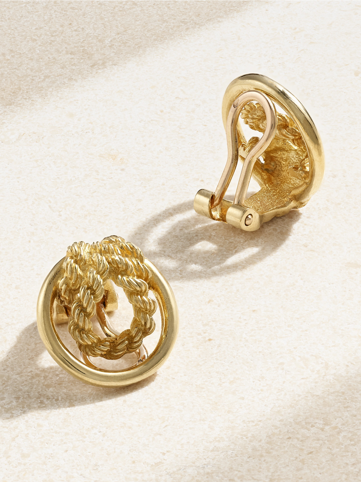 Stephanie Windsor + Hermès Vintage 1970s Gold Clip Earrings In Gold