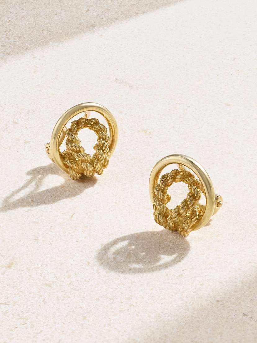 Stephanie Windsor + Hermès Vintage 1970s Gold Clip Earrings