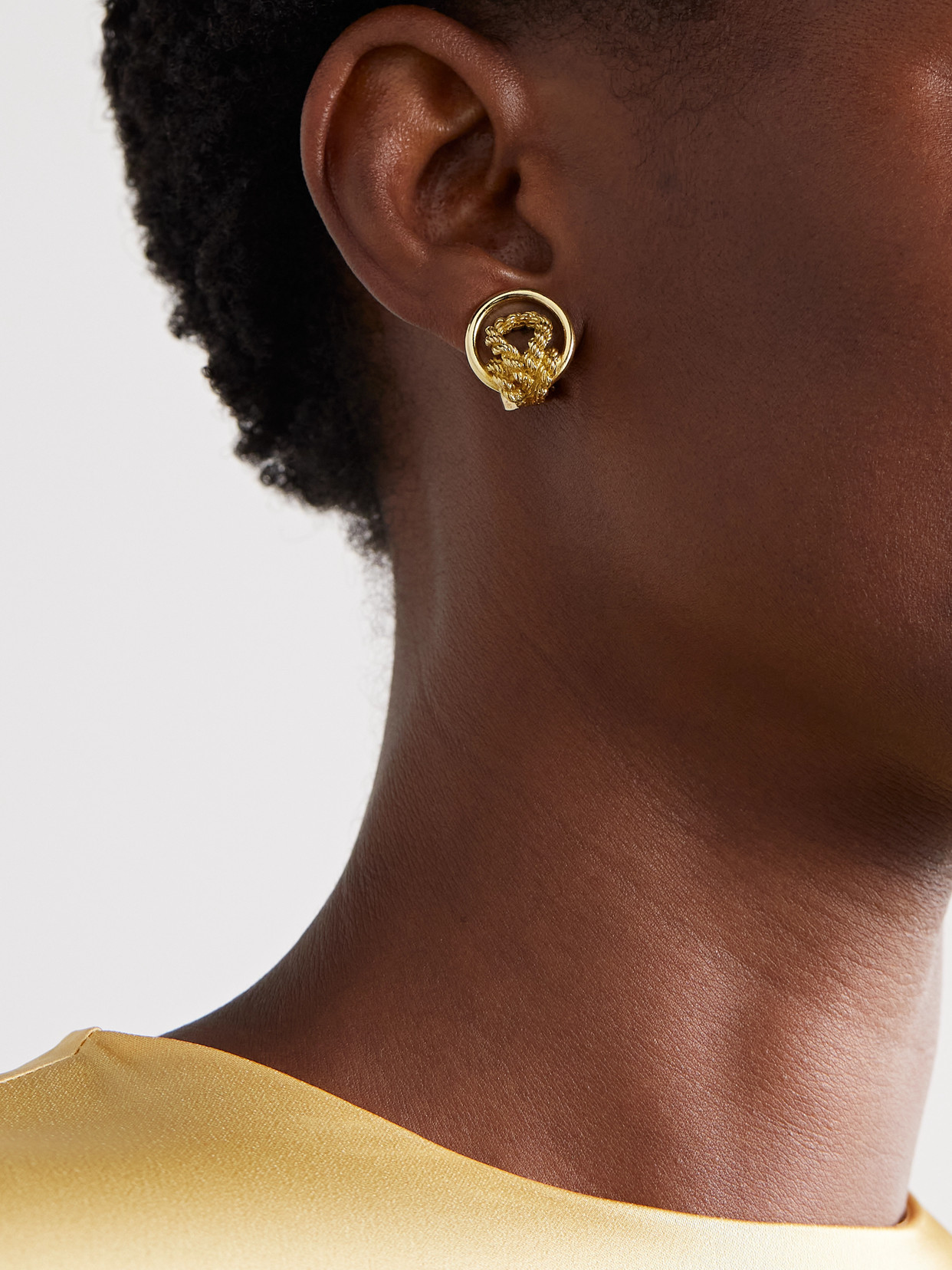 Stephanie Windsor + Hermès Vintage 1970s Gold Clip Earrings In Gold
