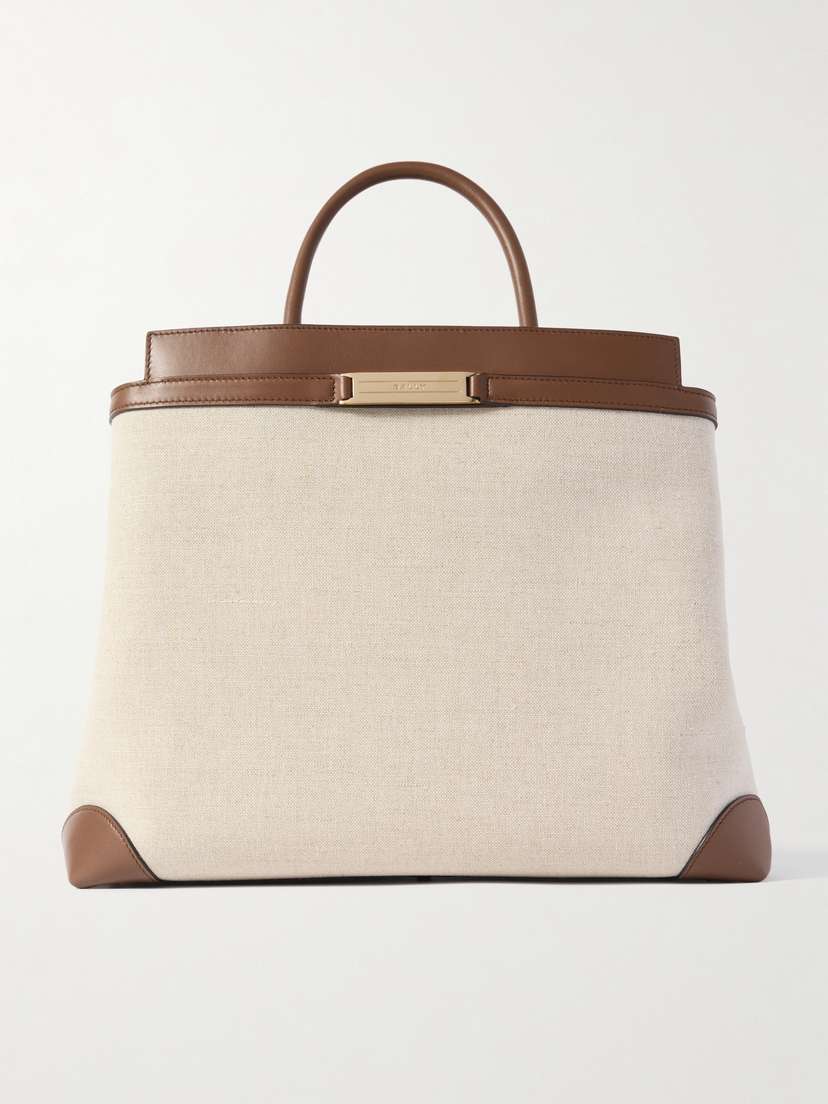 BALLY Deco Daily Leather-trimmed Canvas Tote