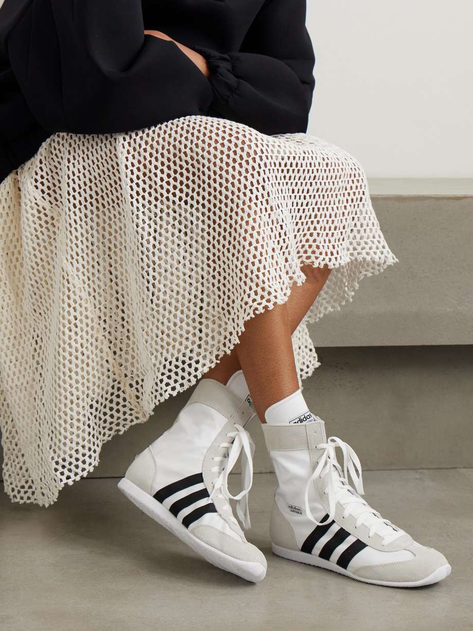 ADIDAS ORIGINALS Japan H suede-trimmed canvas high-top sneakers,