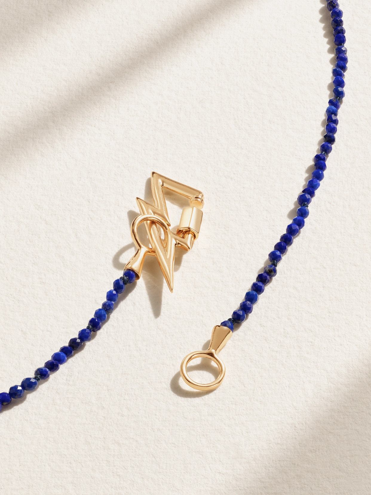Marla Aaron Itty Bitty Strand 14-karat Gold Lapis Lazuli Necklace In Gold