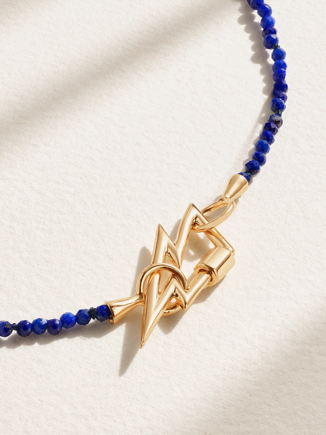 Marla Aaron Itty Bitty Strand 14-karat Gold Lapis Lazuli Necklace In Gold
