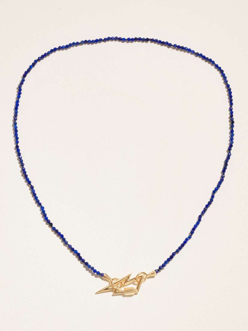 Marla Aaron Itty Bitty Strand 14-karat Gold Lapis Lazuli Necklace