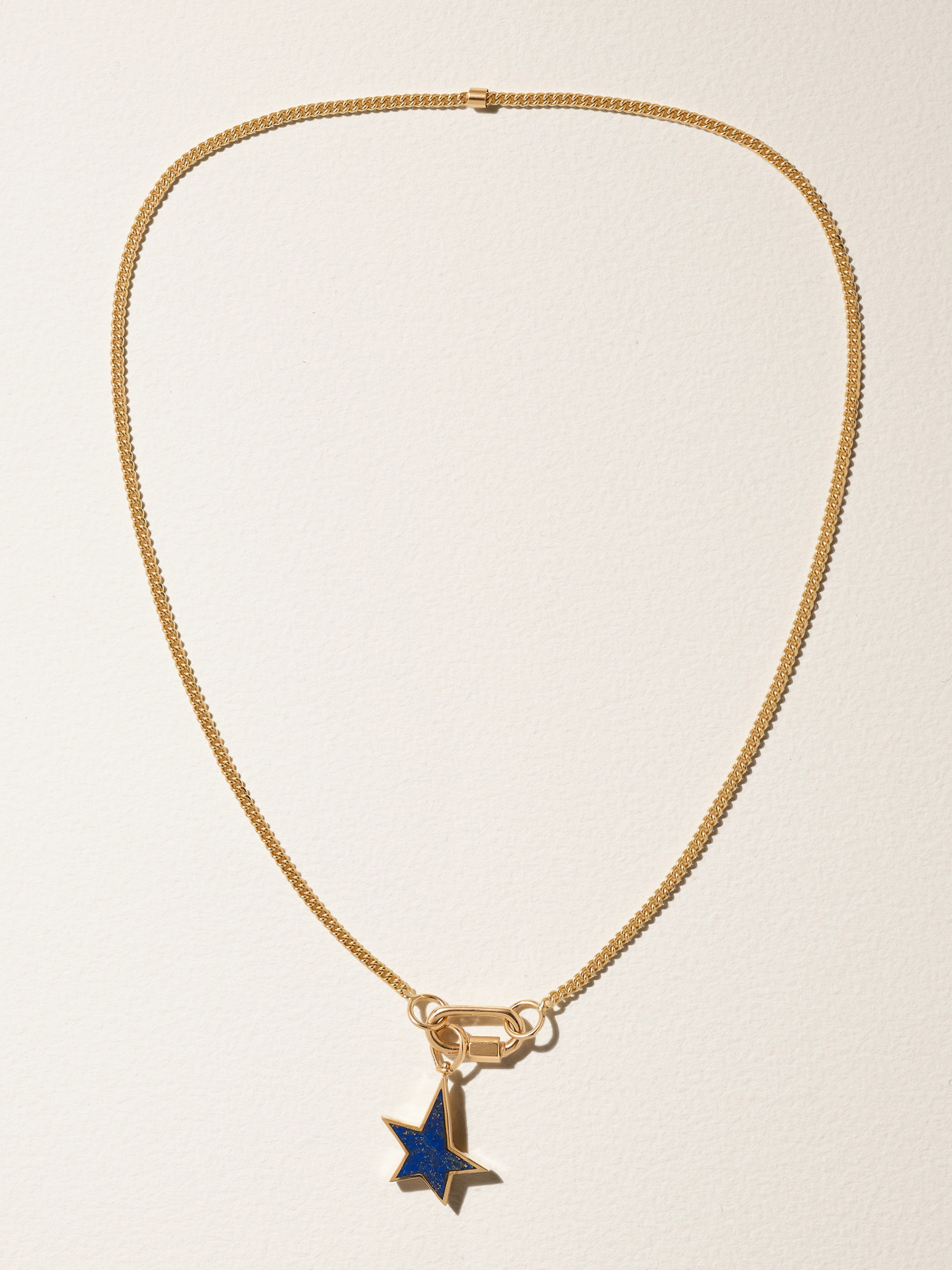 Marla Aaron Not So Heavy + Babylock+ Star 14-karat Gold Lapis Lazuli Necklace