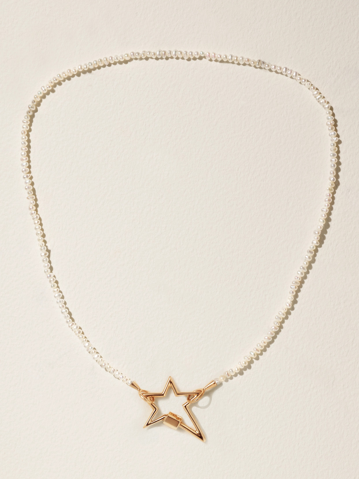 Marla Aaron Itty Bitty Strand 14-karat Gold Pearl Necklace