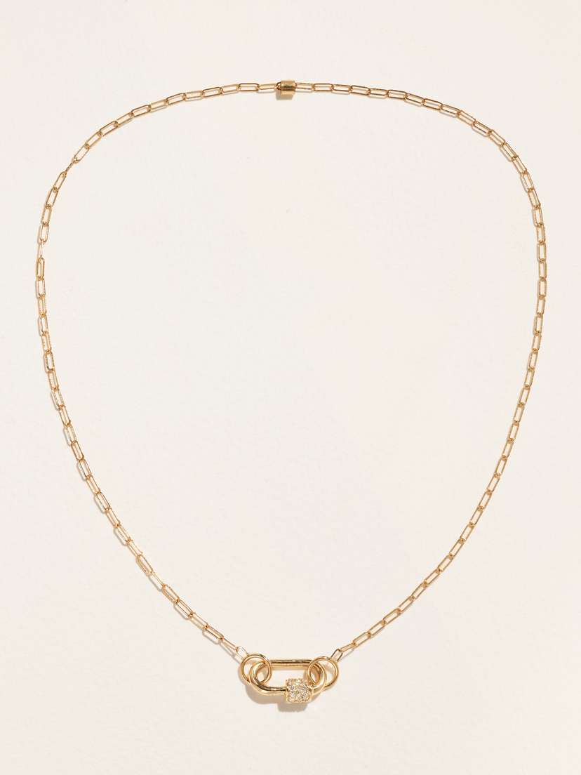 Marla Aaron 14-karat Gold Diamond Necklace