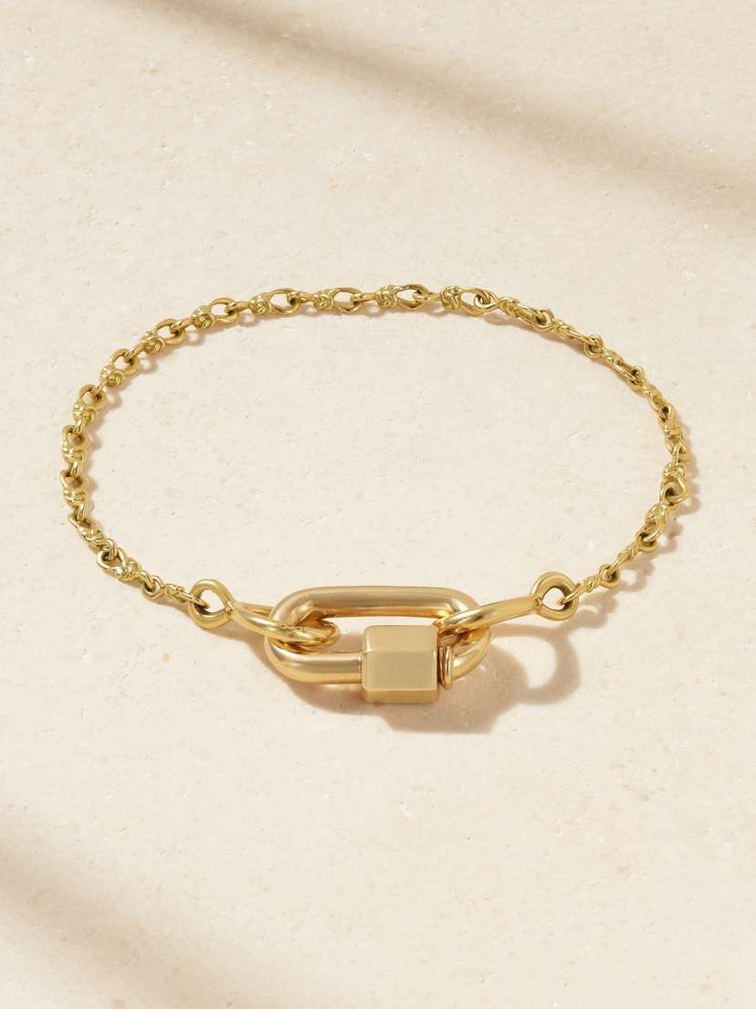 Marla Aaron True Lover's Knot 14-karat Gold Bracelet