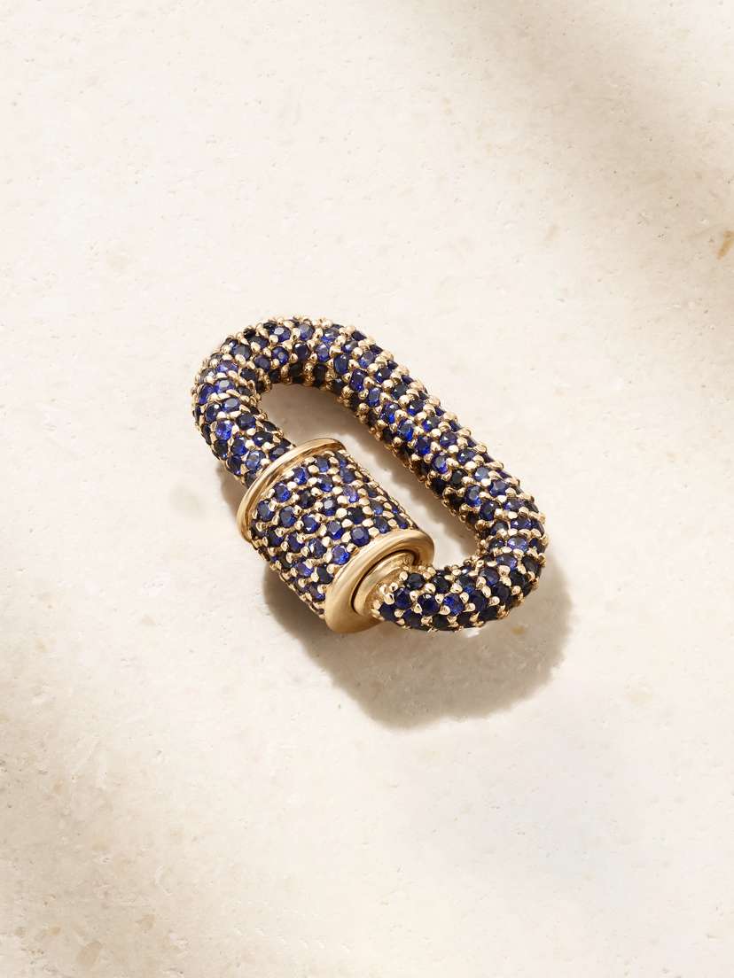 Marla Aaron Allstone Chubby Babylock 14-karat Gold Sapphire Pendant