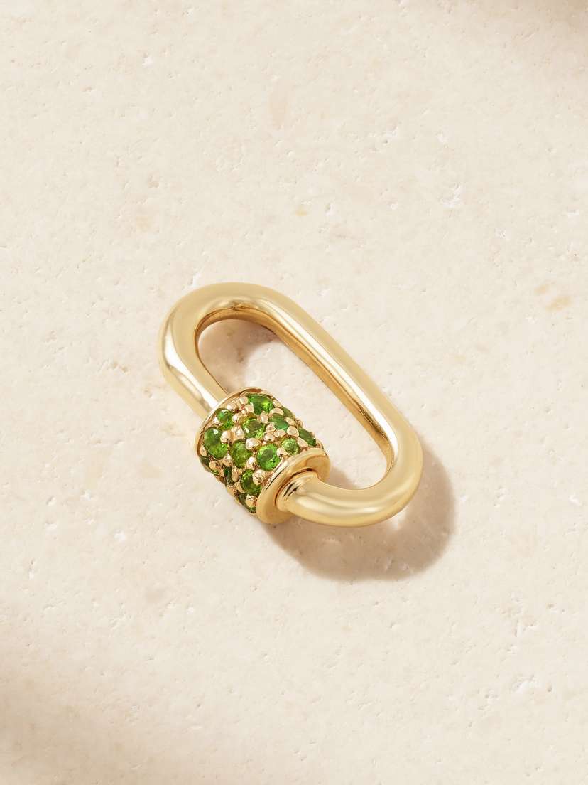 Marla Aaron Stoned Babylock 14-karat Gold Tourmaline Pendant