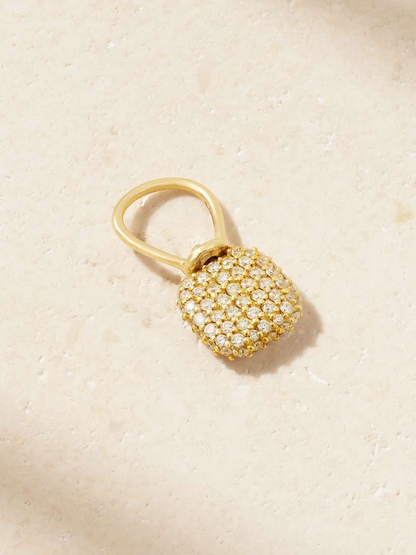 Marla Aaron Allstone Itty Bitty Squircle 18-karat Gold Diamond Pendant