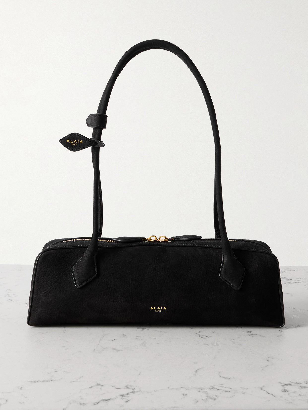 Alaïa Womens Alaia Le Teckel Branded-tag Leather Shoulder Bag In Black
