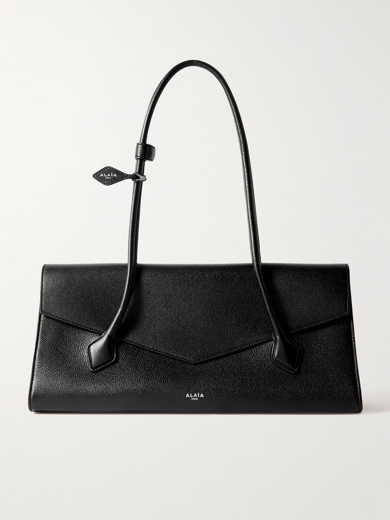 Alaïa Le Teckel Flap Textured-leather Shoulder Bag In Black