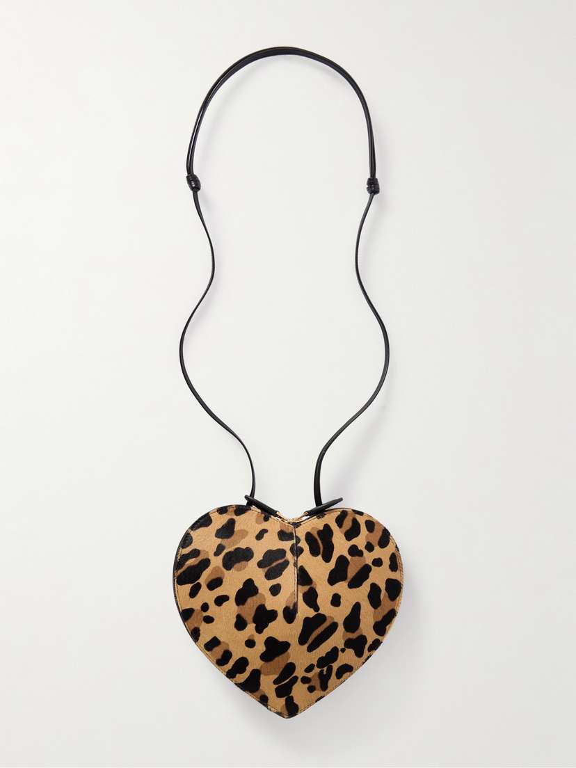 Alaïa Le Coeur Leopard-print Leather-trimmed Calf Hair Shoulder Bag