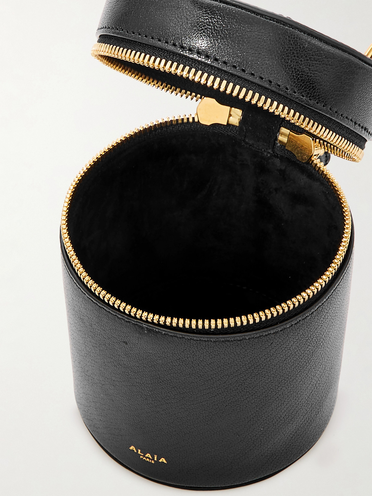 Alaïa Cylindre Vanity Small Leather Tote In Black