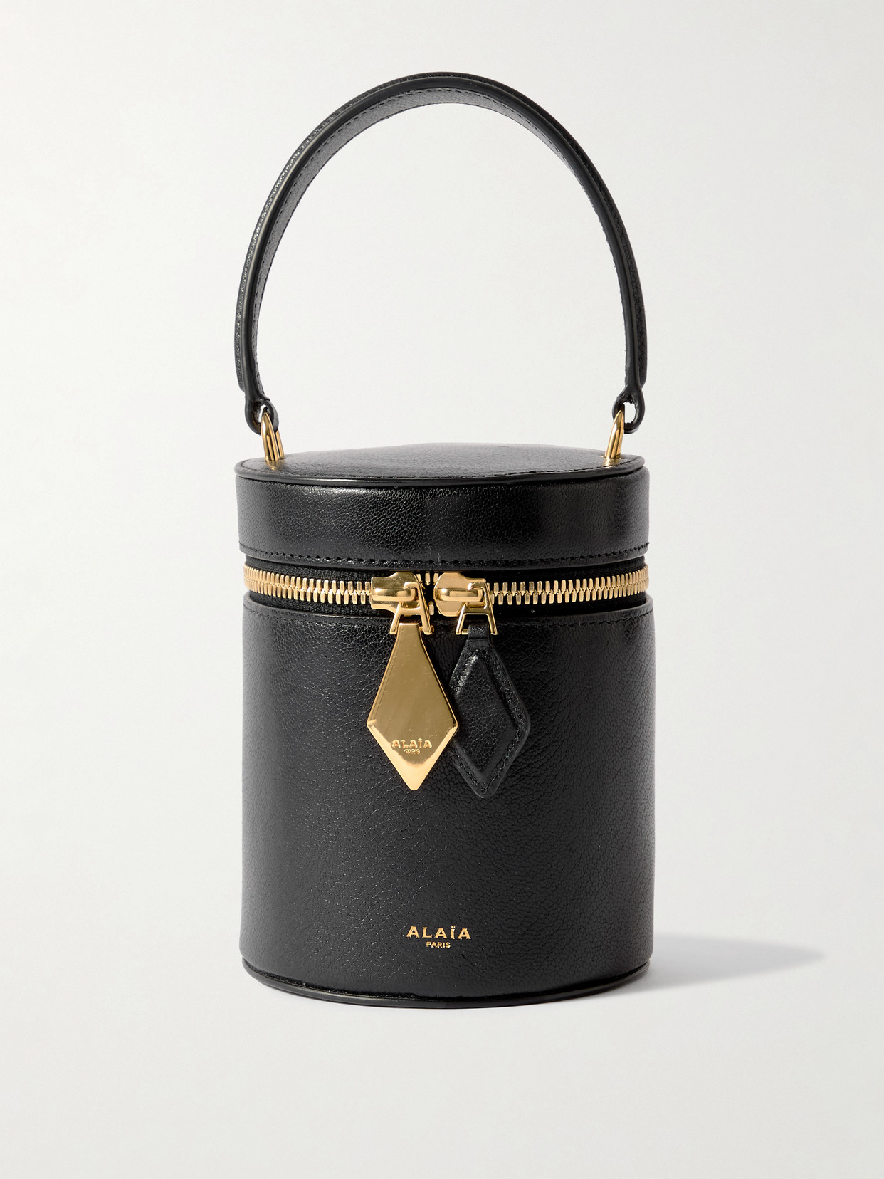 Alaïa Cylindre Vanity Small Leather Tote In Black