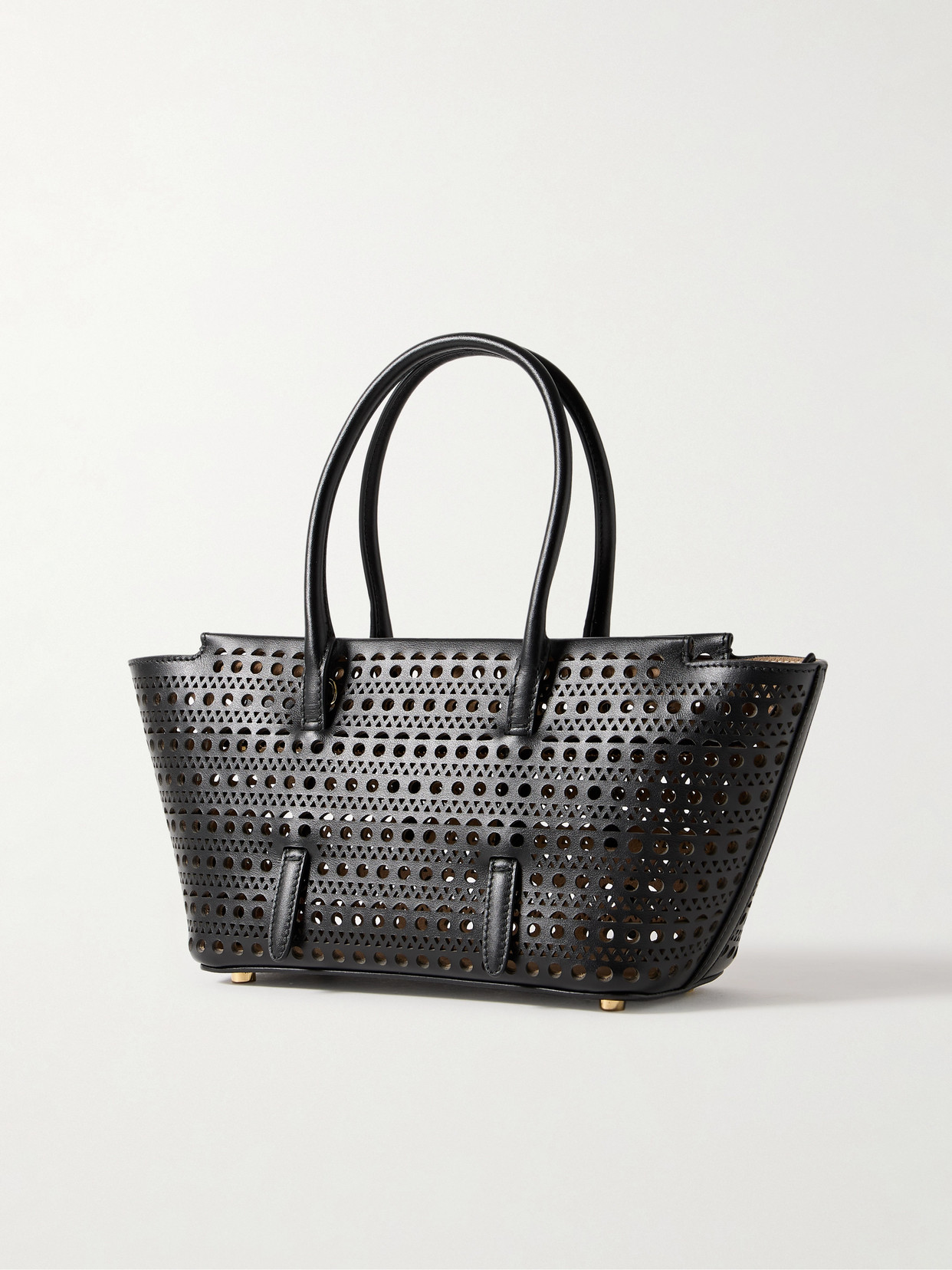 ALAÏA NEW MINA 20 LASER-CUT LEATHER TOTE