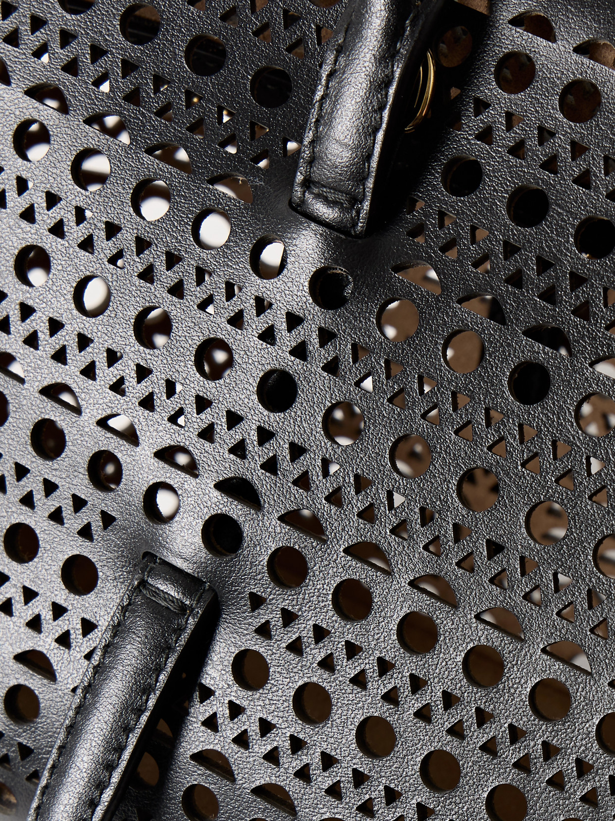 ALAÏA NEW MINA 20 LASER-CUT LEATHER TOTE
