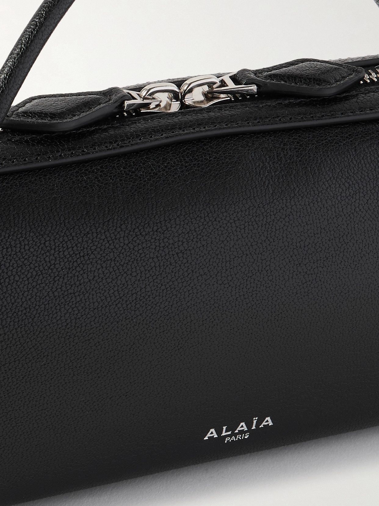 Alaïa Le Teckel Textured-leather Tote In Black