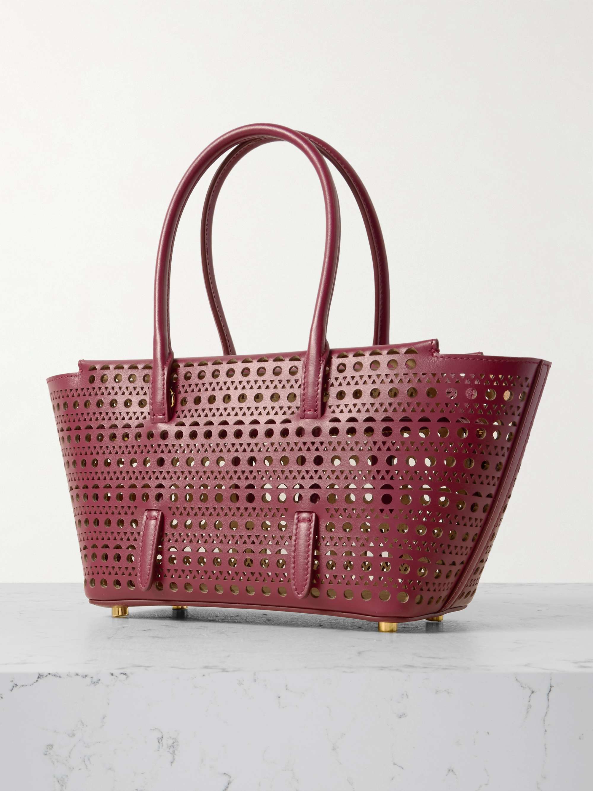 ALAÏA New Mina 20 laser-cut leather tote | NET-A-PORTER