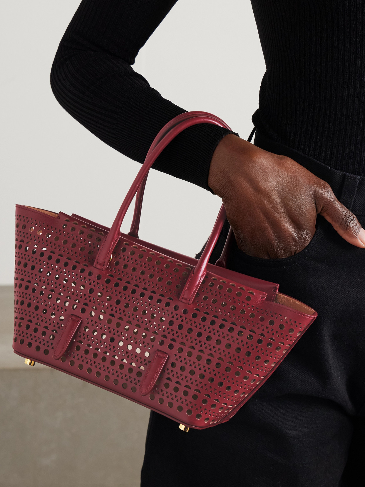 Alaïa - New Mina 20 Laser-Cut Leather Tote