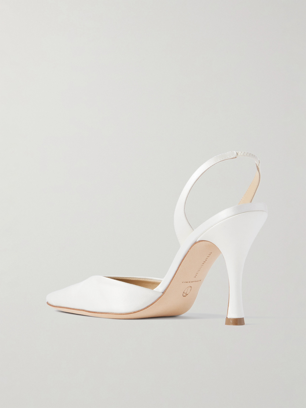 Danielle Frankel Hannah Satin Slingback Pumps In Ivory