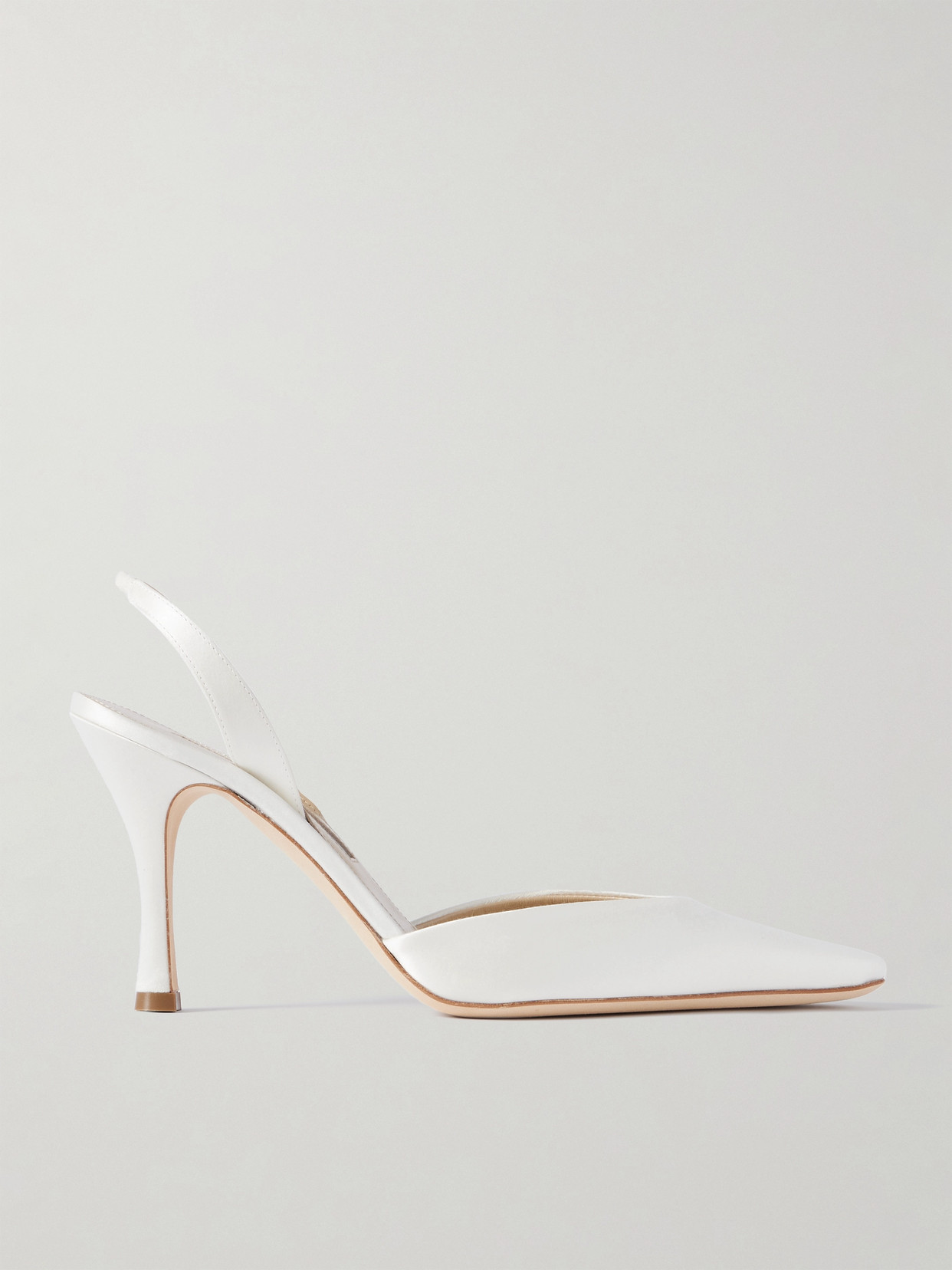 Danielle Frankel Hannah Satin Slingback Pumps In Ivory