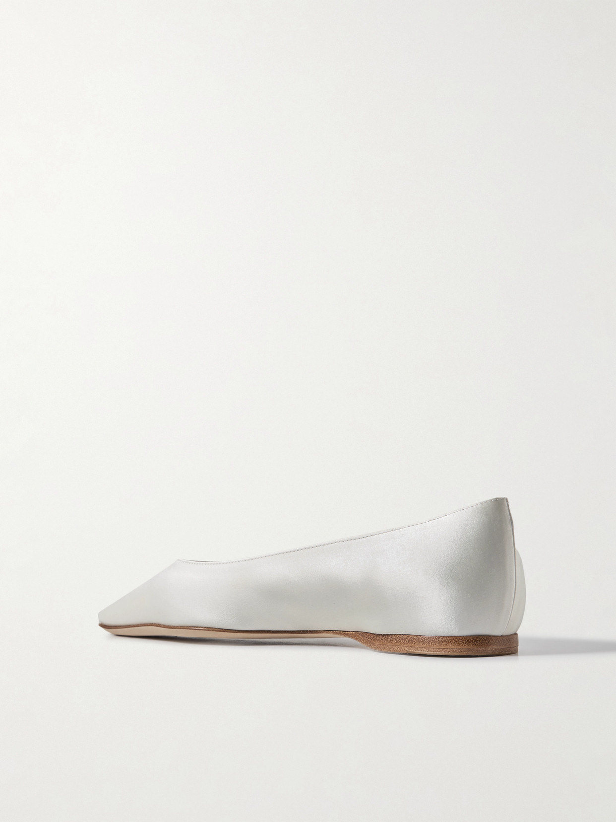 Danielle Frankel Riley Satin Point-toe Ballet Flats In Ivory