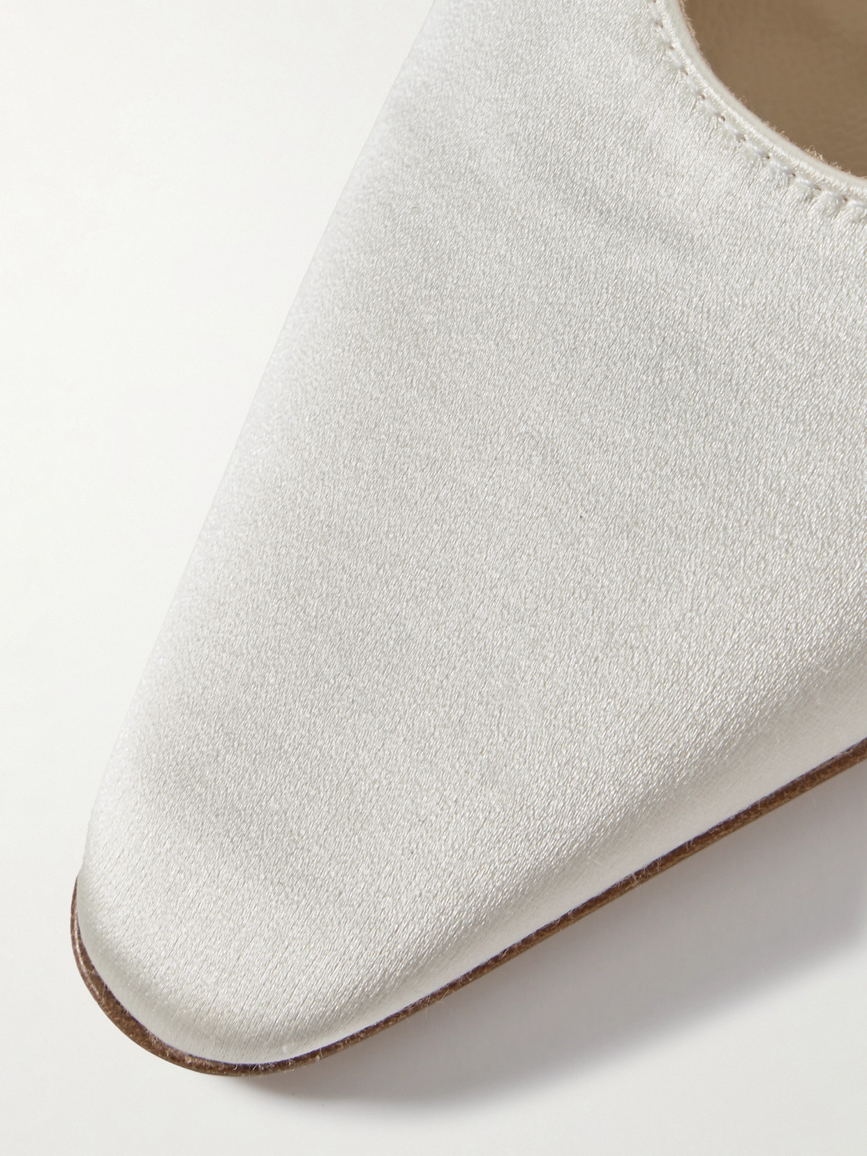 Danielle Frankel Riley Satin Point-toe Ballet Flats In Ivory