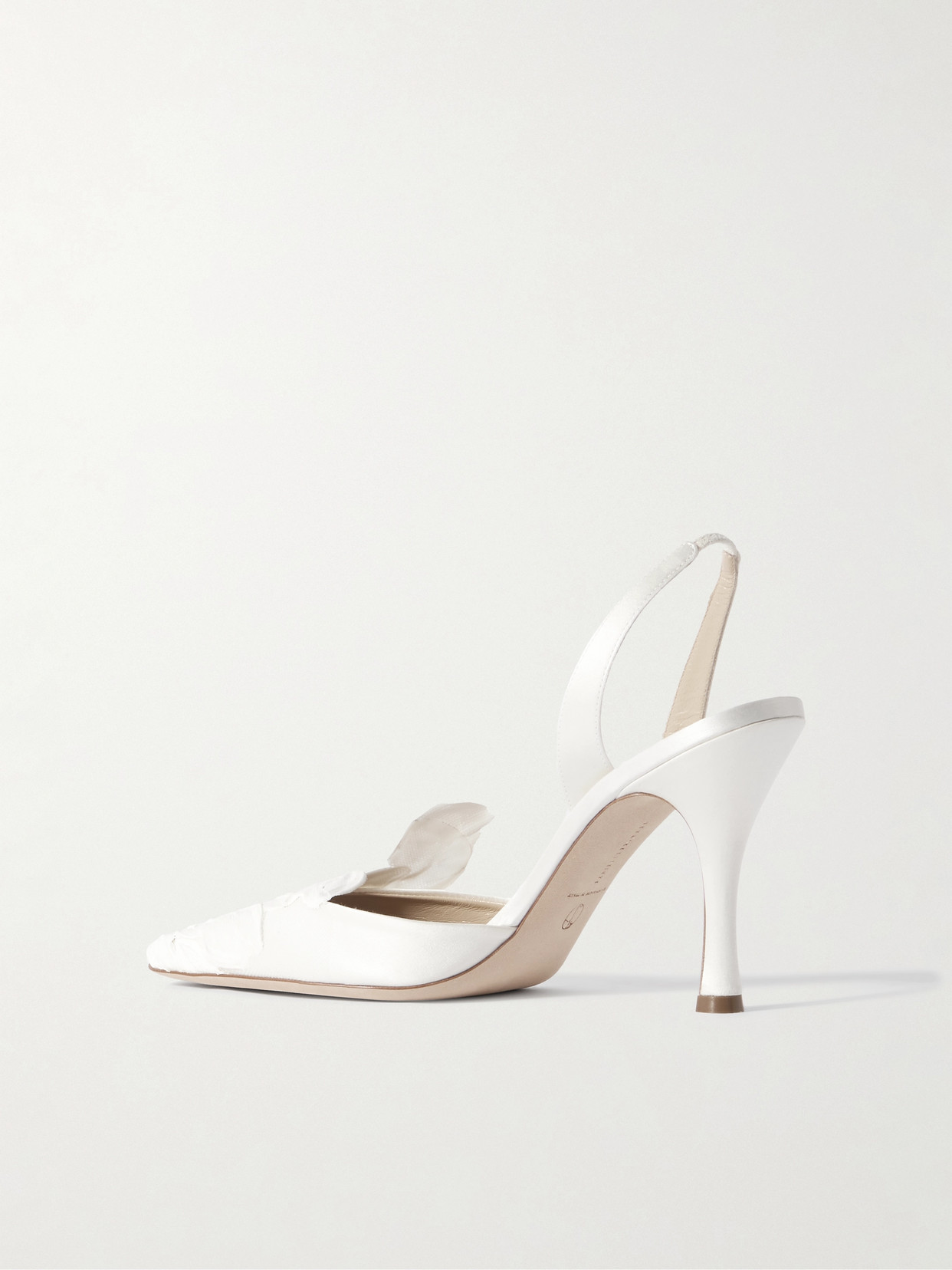Coco Satin And Painted Tulle Slingback