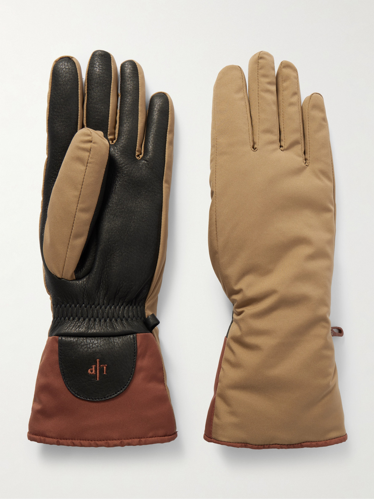 Loro Piana - Leather-paneled Shell Gloves - Beige