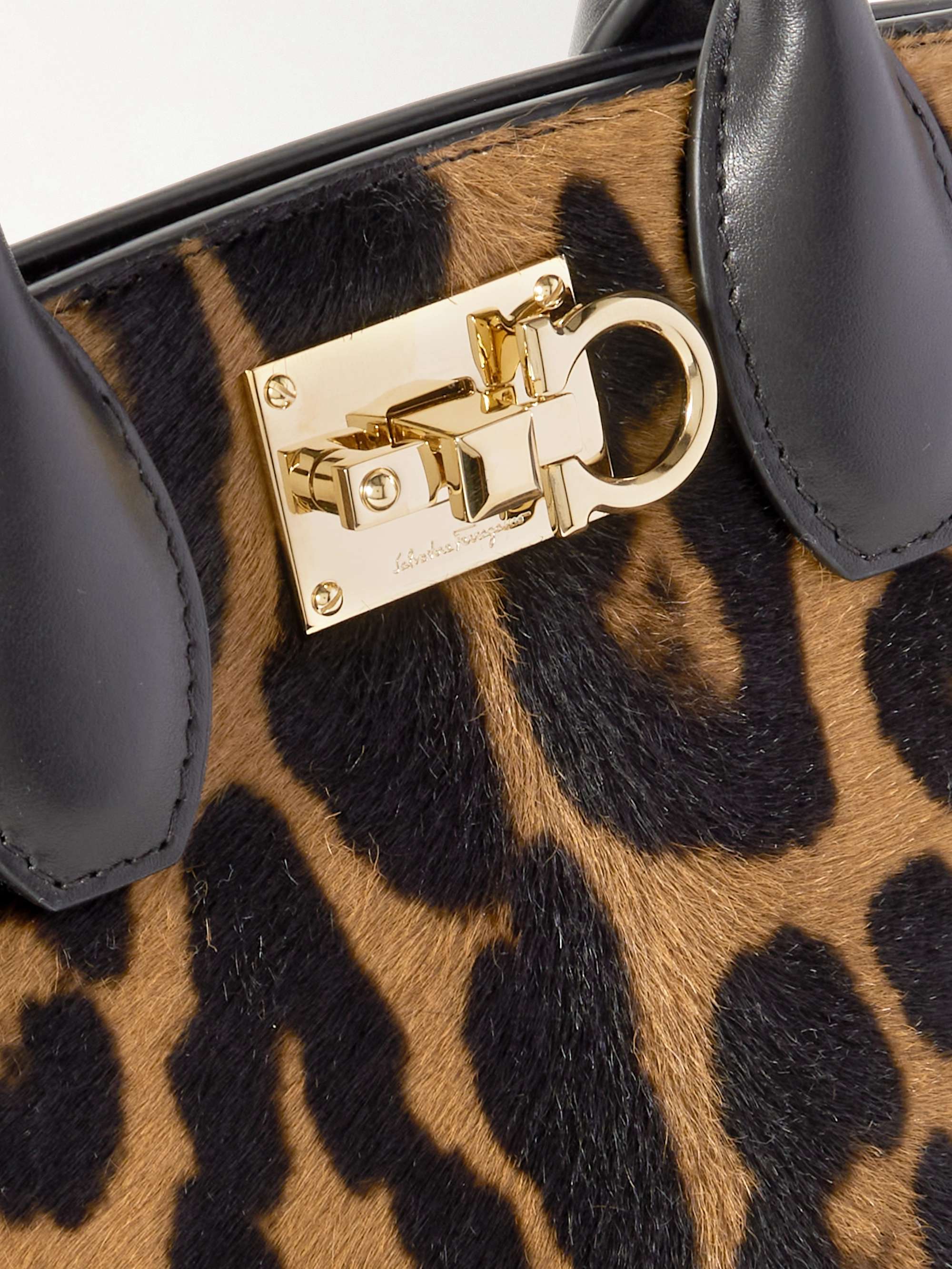 FERRAGAMO The Studio Box textured-leather tote