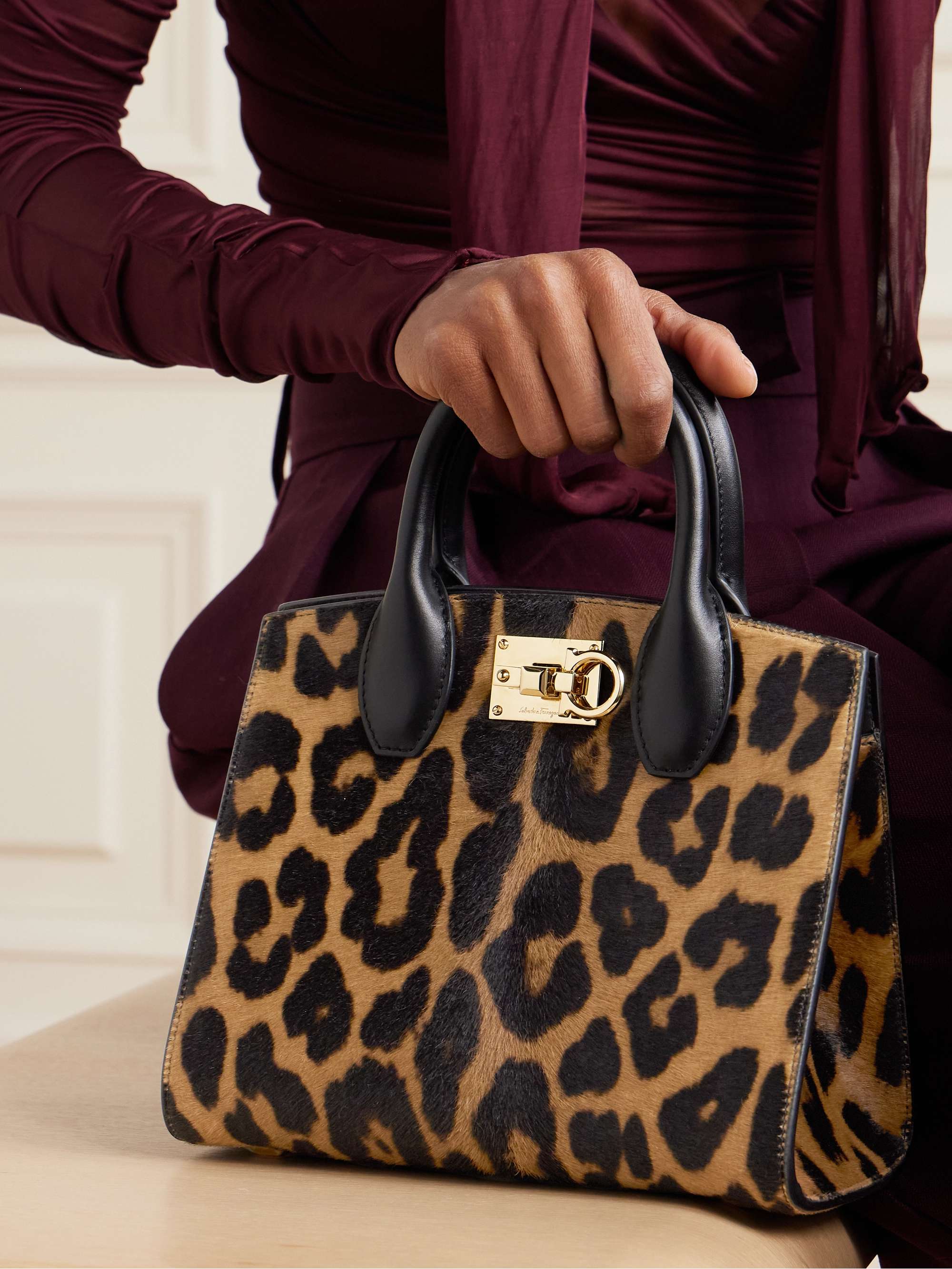 FERRAGAMO The Studio Box textured-leather tote