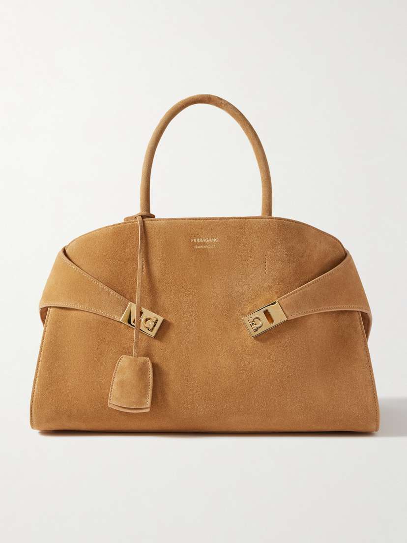 Ferragamo Hug Small Suede Tote