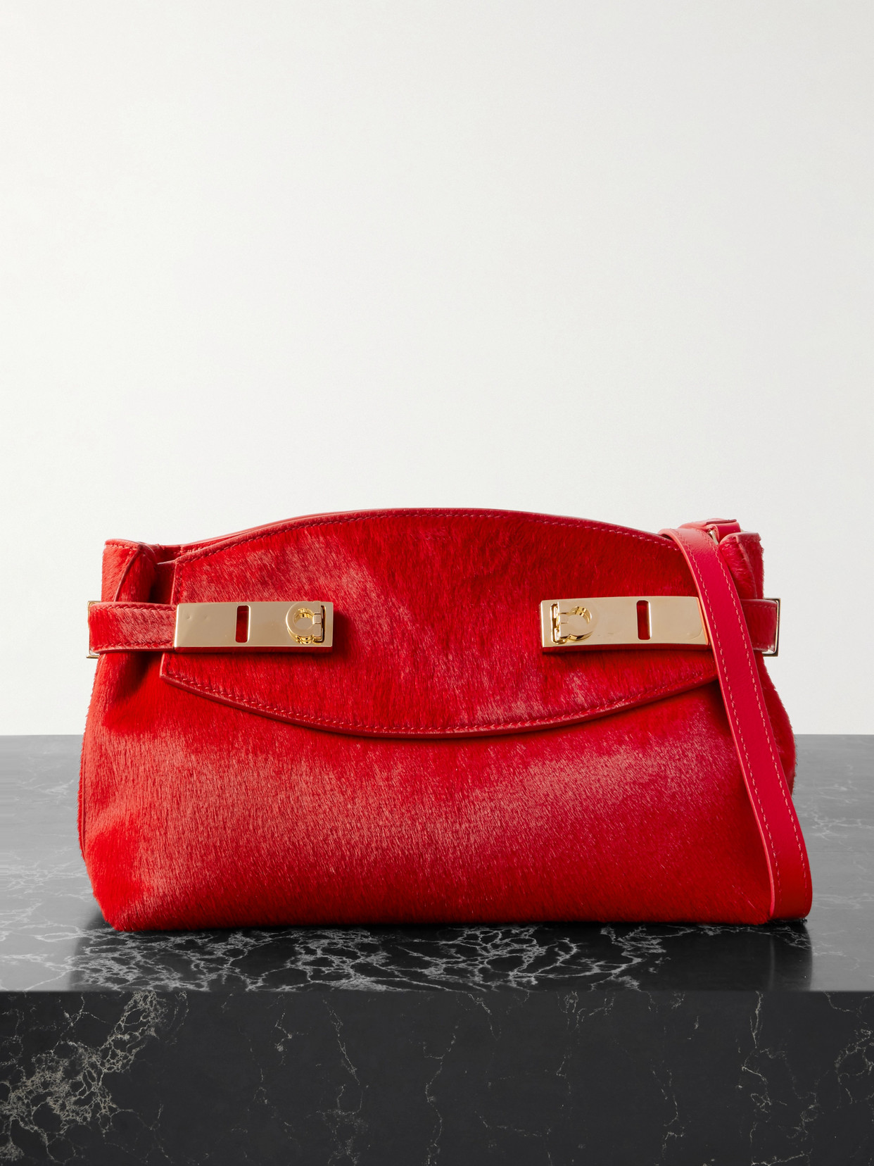 Ferragamo Hug Mini Leather Crossbody In Red