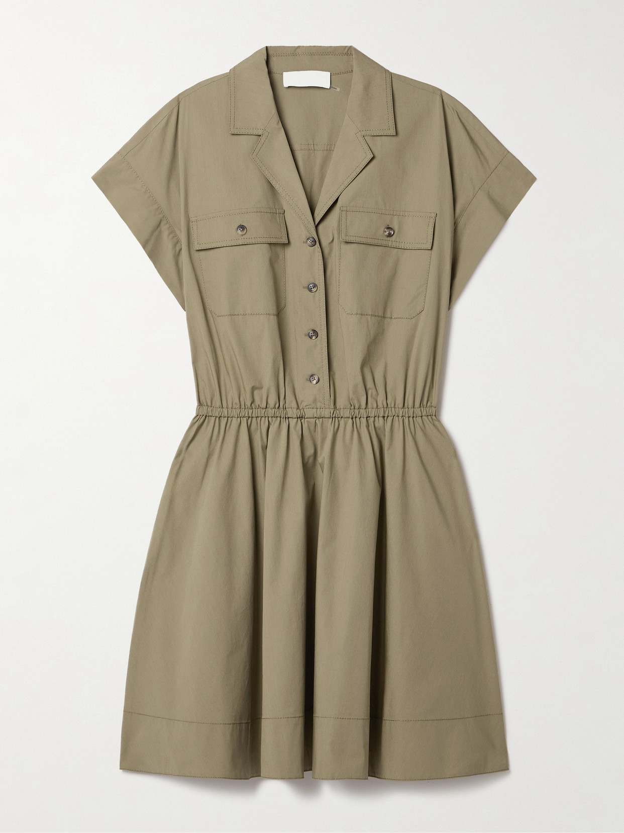 Tory Burch - Cotton-blend Poplin Mini Shirt Dress - Green