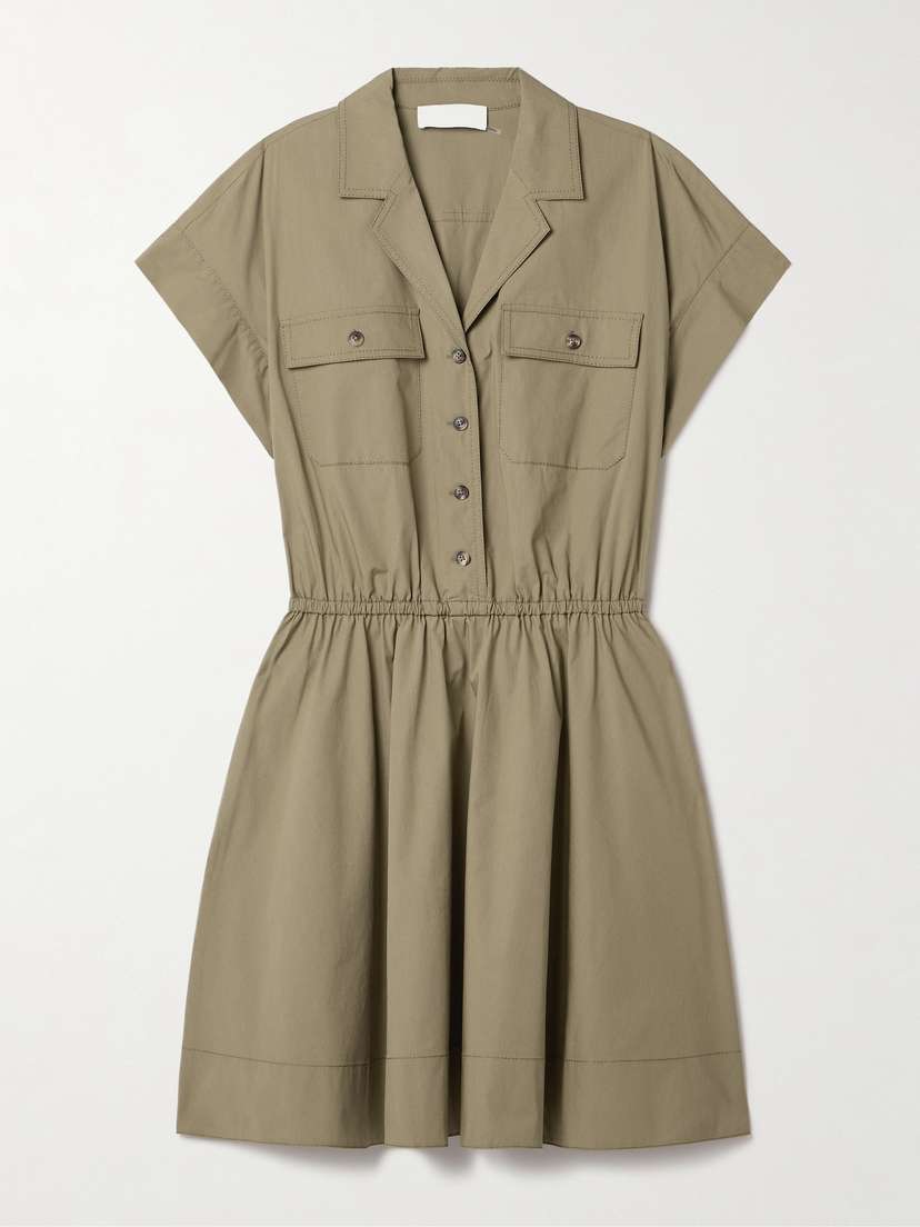 Tory Burch Cotton-blend Poplin Mini Shirt Dress
