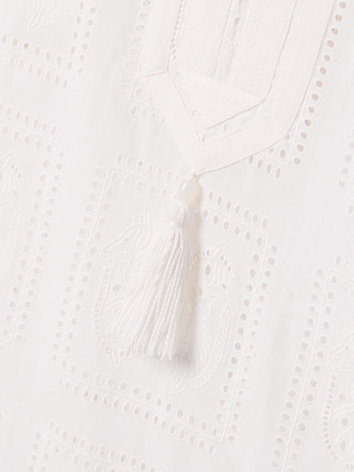 Tory Burch Grosgrain-trimmed Broderie Anglaise Cotton-voile Tunic In White