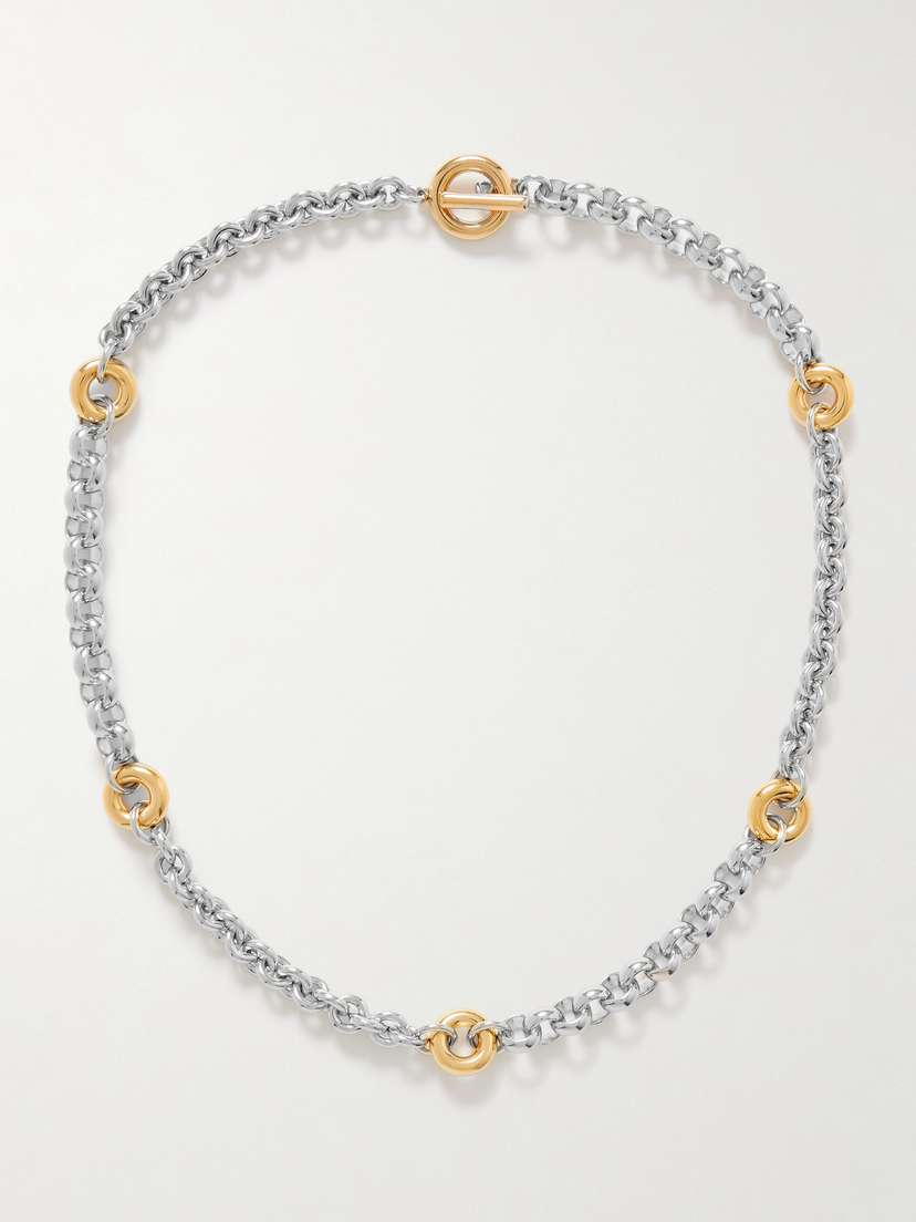 Laura Lombardi Fillia Recycled Platinum-plated And Gold-plated Necklace