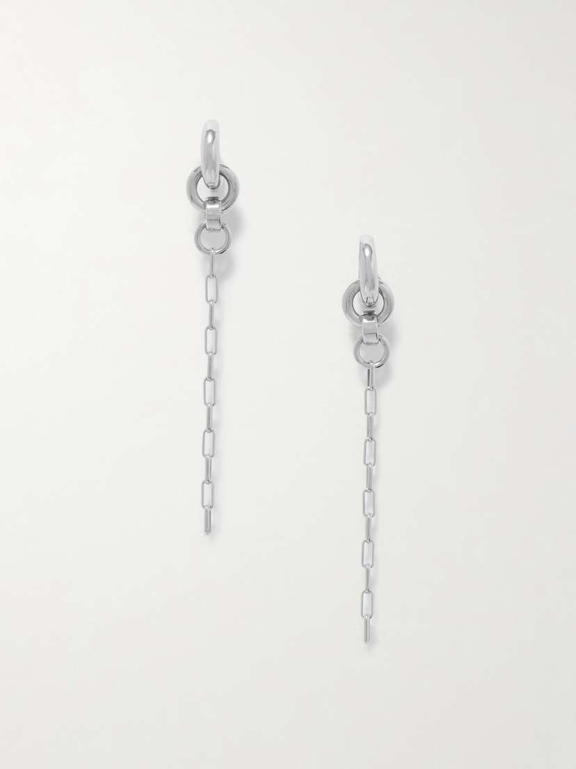 Laura Lombardi Pezza Convertible Recycled Rhodium-plated Hoop Earrings