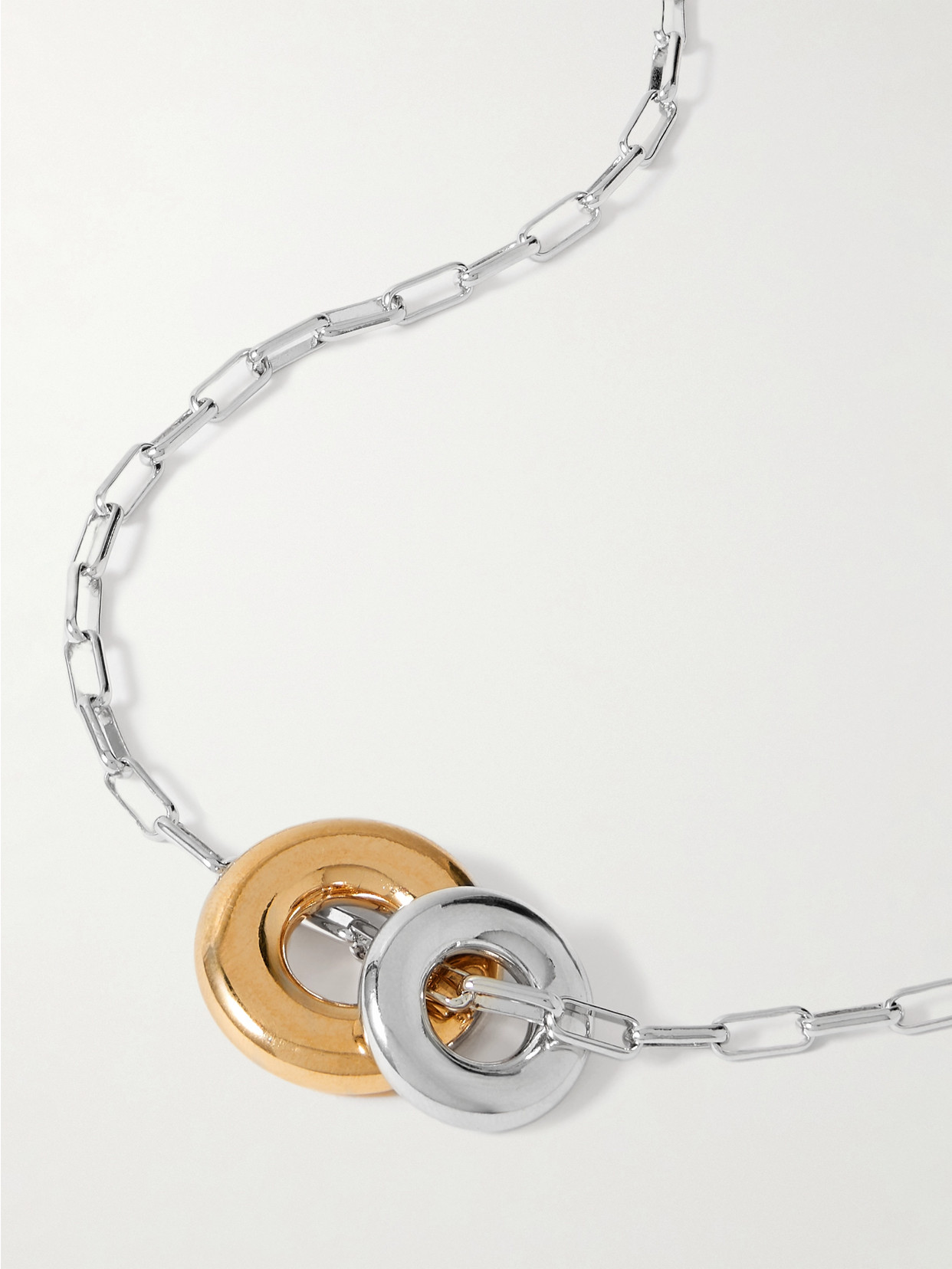 Laura Lombardi Moneta Rhodium- And Gold-plated Recycled Necklace In Silver