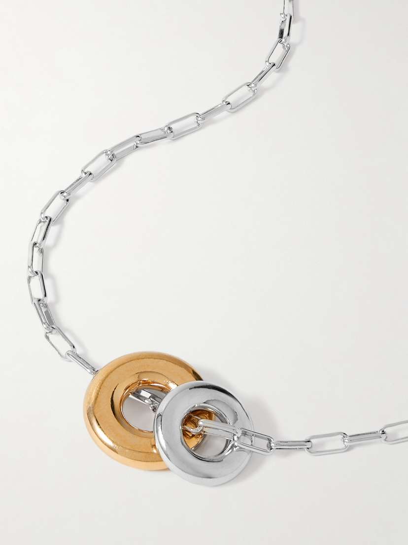 Laura Lombardi Moneta Rhodium- And Gold-plated Recycled Necklace