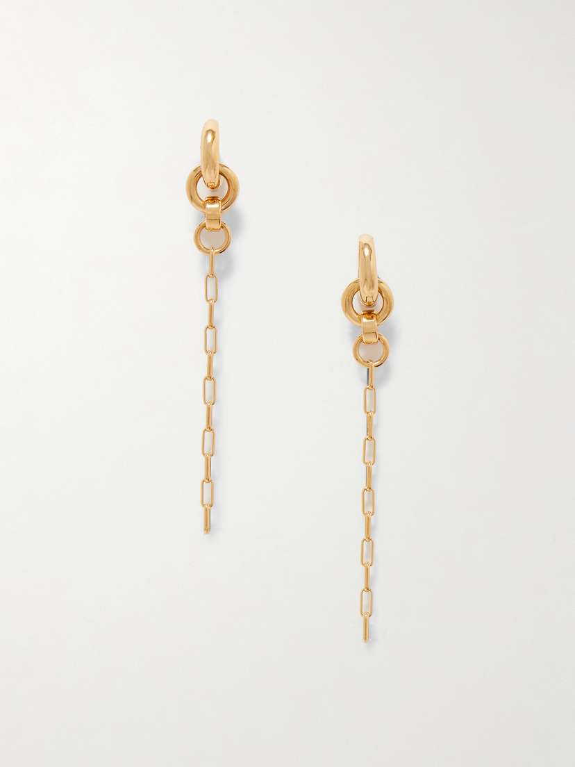 Laura Lombardi Pezza Convertible Recycled Gold-plated Hoop Earrings