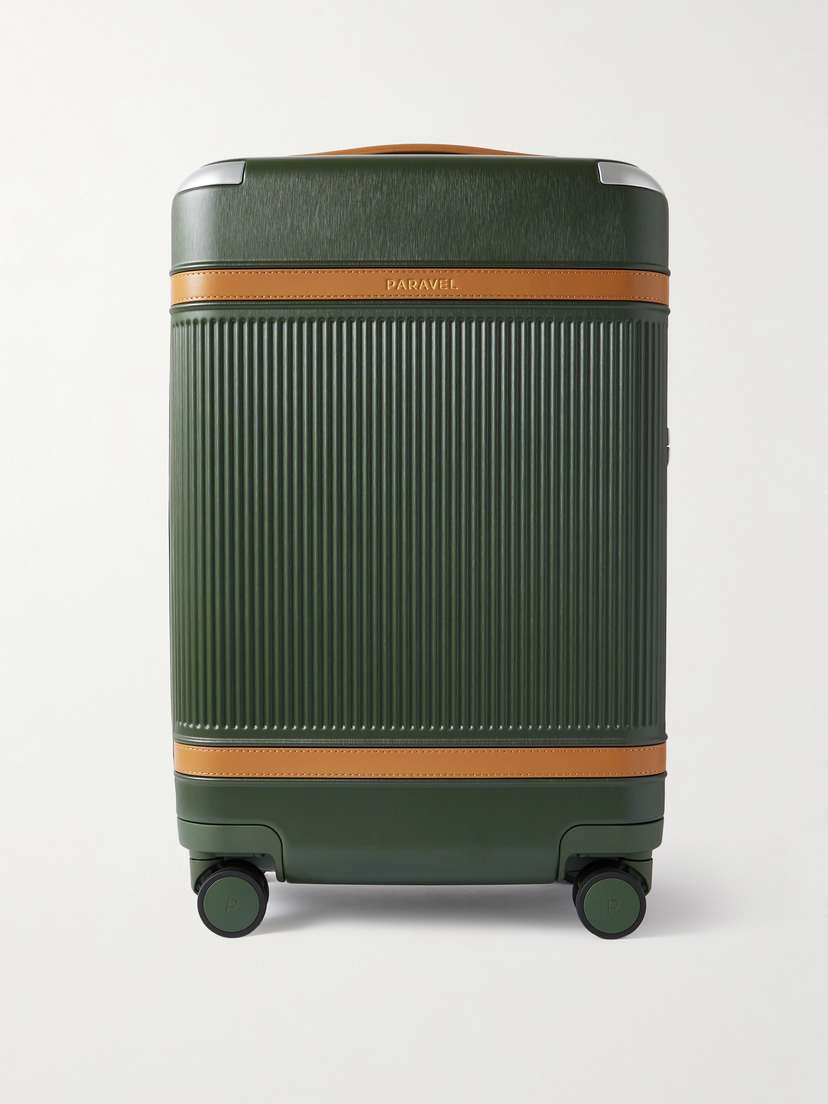 Paravel Aviator Carry-on Plus Vegan Leather-trimmed Recycled Hardshell Suitcase
