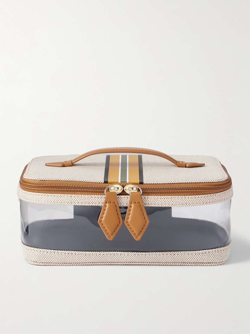 Paravel Cabana See-all Striped Recycled-canvas And Pvc Cosmetics Case