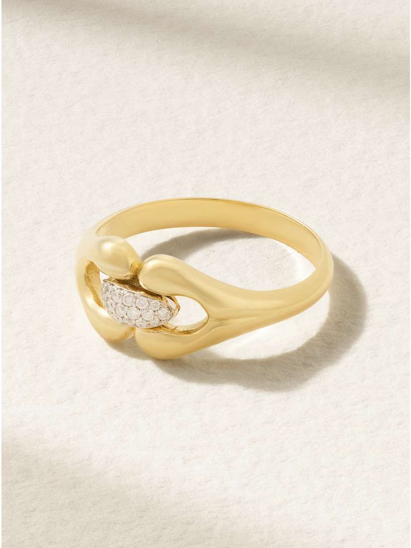 Jenna Blake Mini Nautical 18-karat Gold Diamond Ring