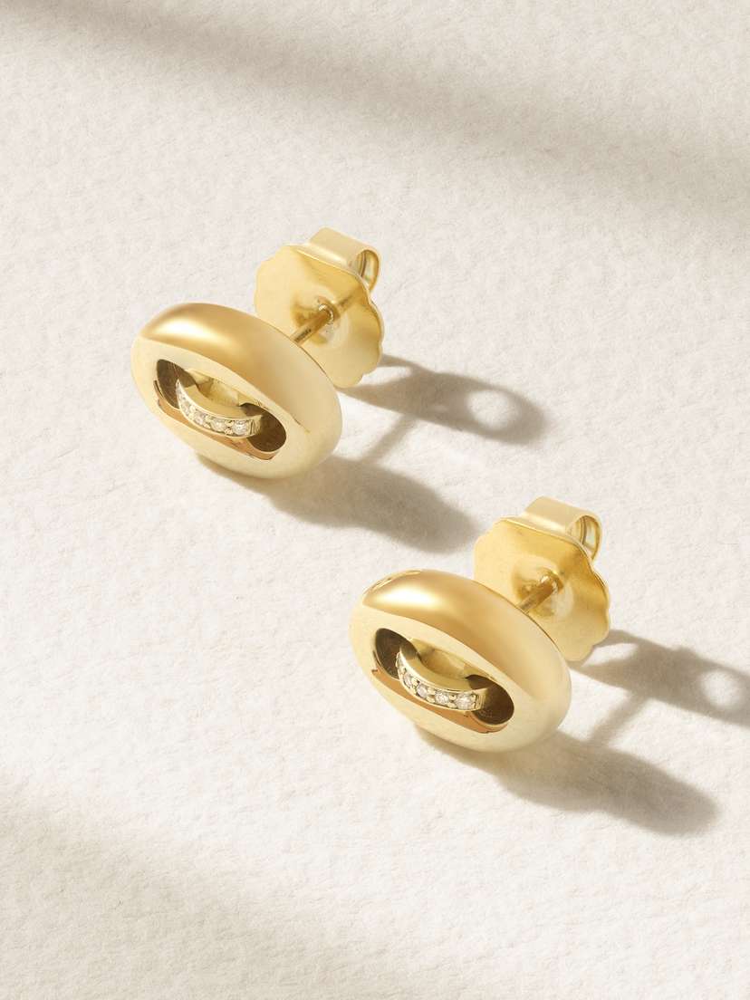Jenna Blake Mariner 18-karat Gold Diamond Earrings