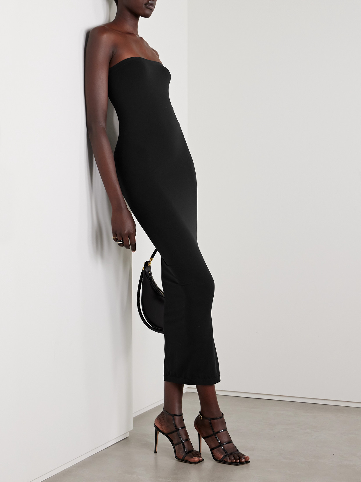 Wolford Fatal Strapless Stretch-jersey Maxi Dress In Black