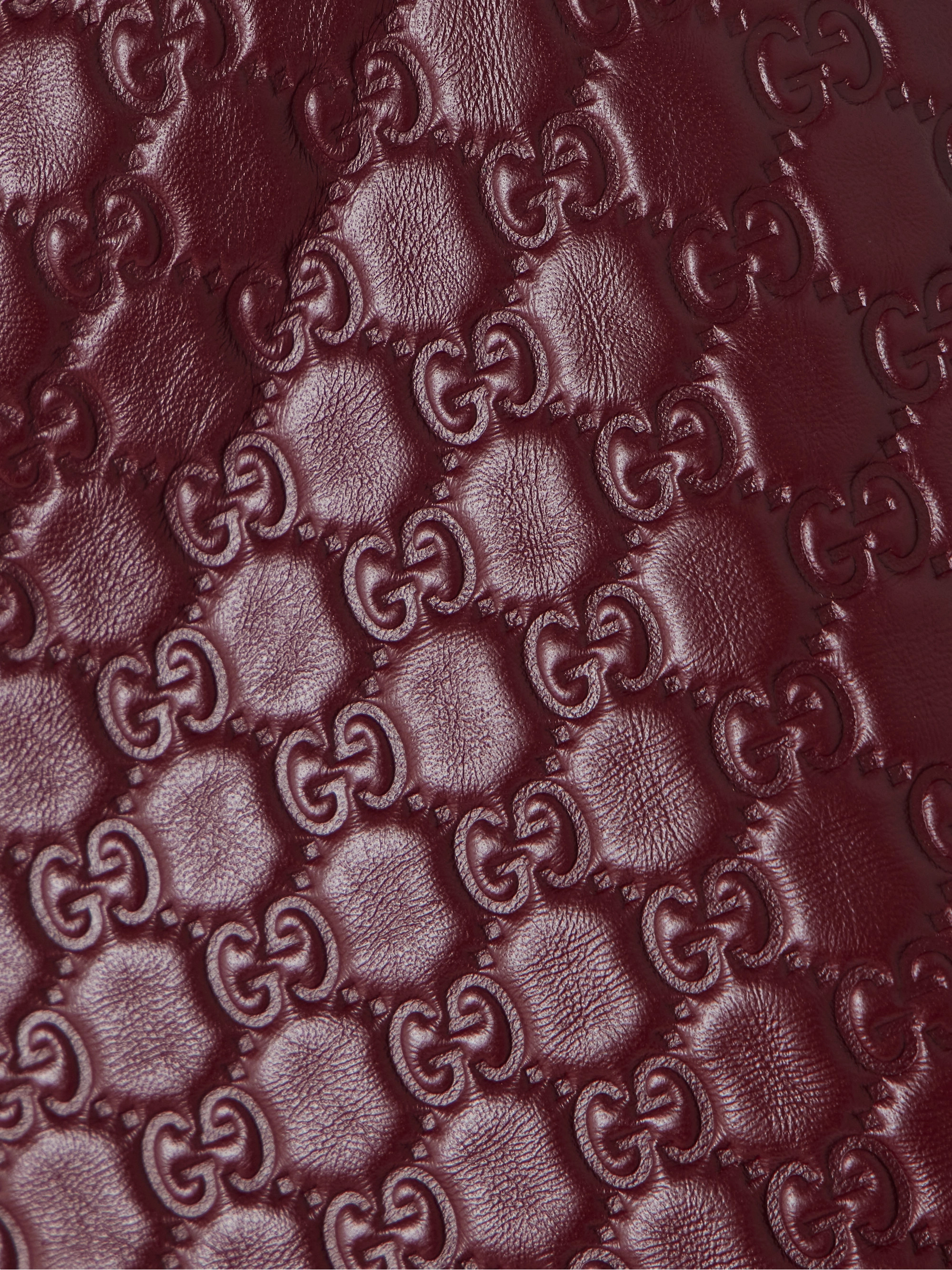 Gucci Logo-debossed leather shorts